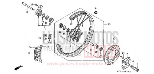 ROUE AVANT XR400R4 de 2004